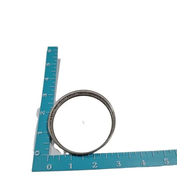 Vintage Sterling Silver Floral Rim Etched Glass Set Of 6 Coasters 164.44 grams - Picture 5 of 7